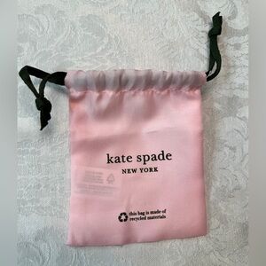 Kate Spade Pink Satin Drawstring Pouch with Black Ties NWOT